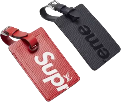 Louis Vuitton x Supreme Luggage Tag Set Epi Black/Red